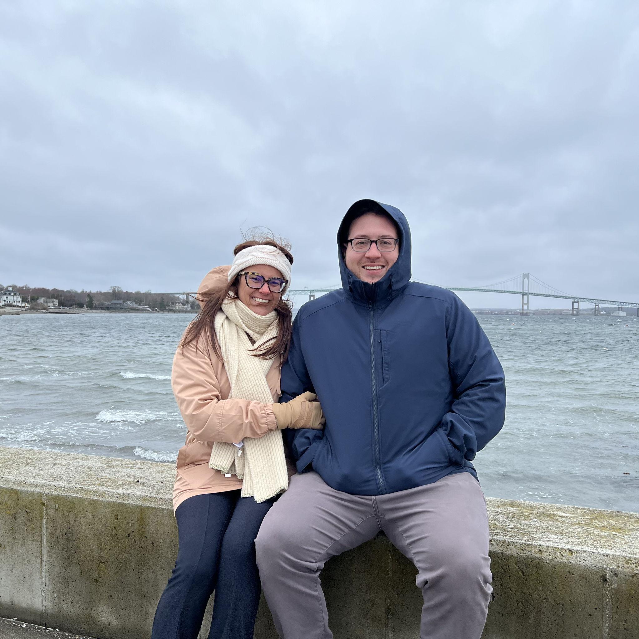 Visiting family in Rhode Island and freezing for a picture !!!