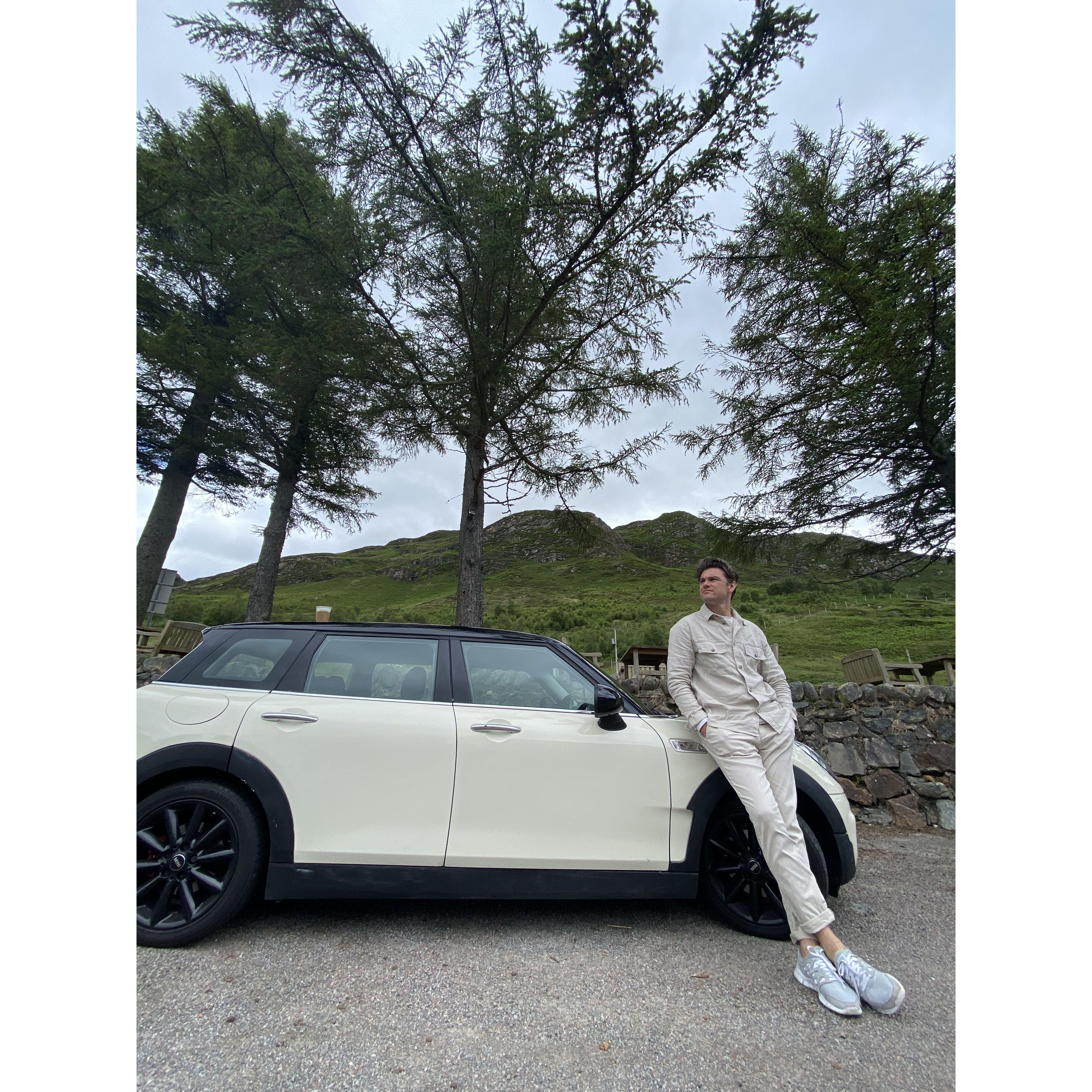 Josh bravely drove a mini cooper all throughout the Scottish Highlands. As it turns out, they're pretty roomy - even if you're 6'5.