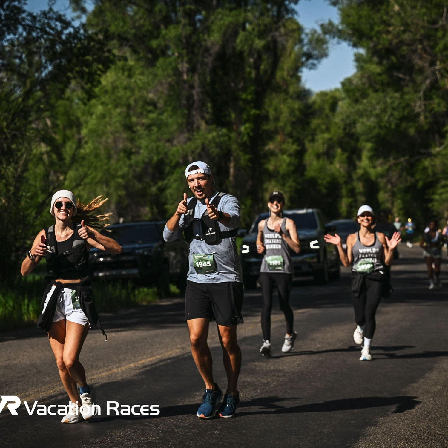 We looked so excited at mile 3….