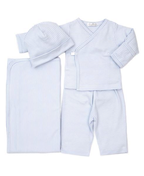 Kissy Kissy Take Me Home Blue Simple Stripes Bundle Set