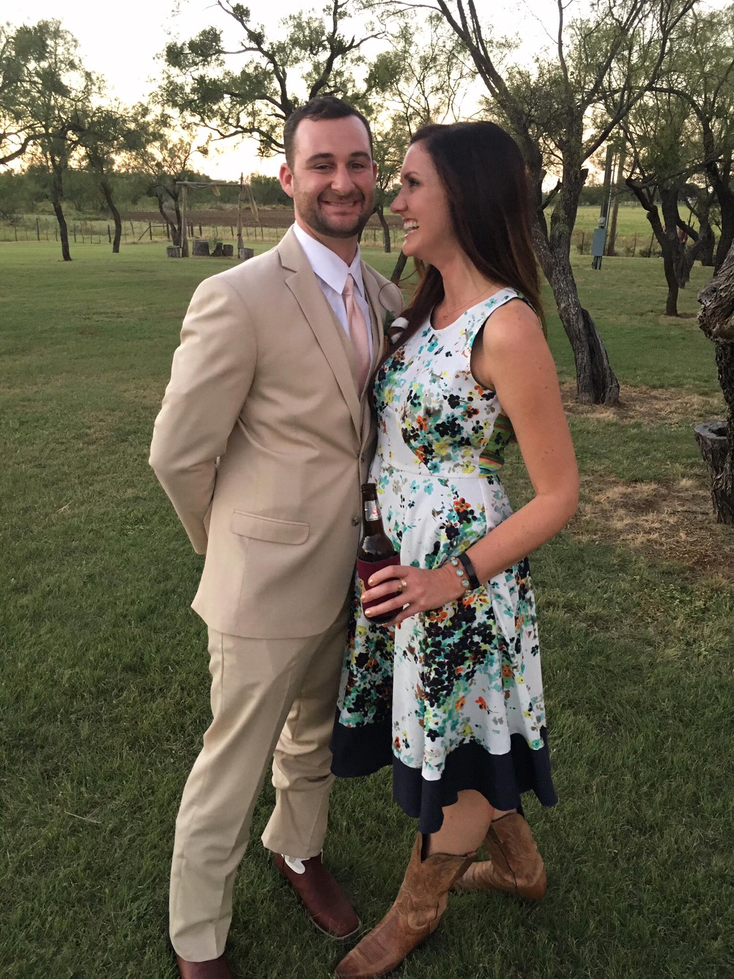 This was the first wedding we attended together. it was in Abilene for Alex's friends Cody and Kristen. Jen survived a car ride with Jake and Brad and meeting Alex's parents. It was a great time.