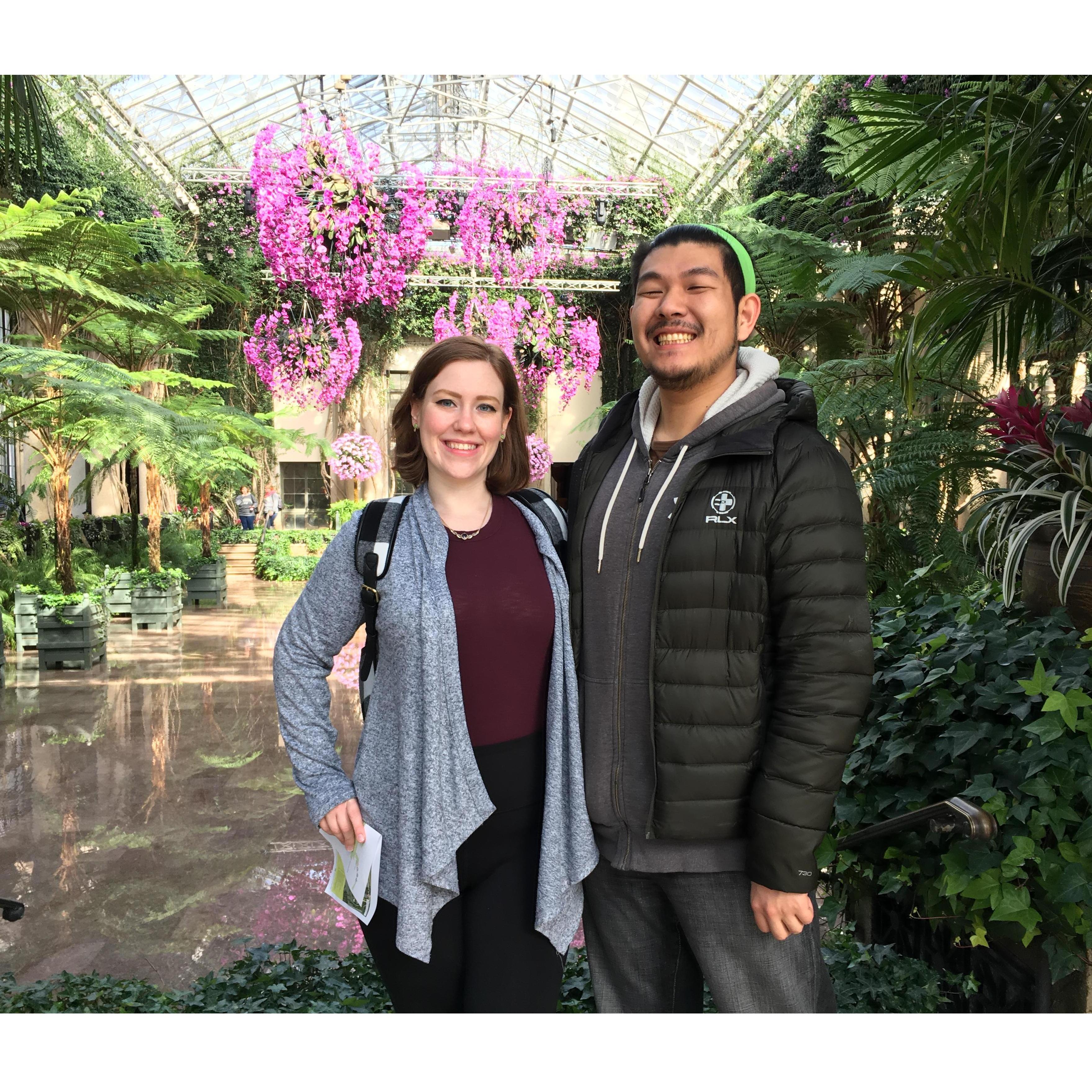We went to Longwood Gardens in March 2019 for the Orchid Festival (Victor's favorite flower).