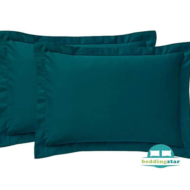 King Pillow Shams Set of 2 Teal Pillow Shams King Size 20X36 Pillow Cases -600 Thread Count 100% Soft Egyptian Cotton Hotel Class Stich Cushion Cover Decorative King Size Bed Pillow Covers Set