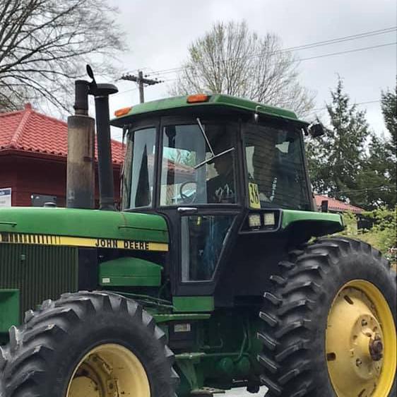 The first of many tractor rides. April 2019