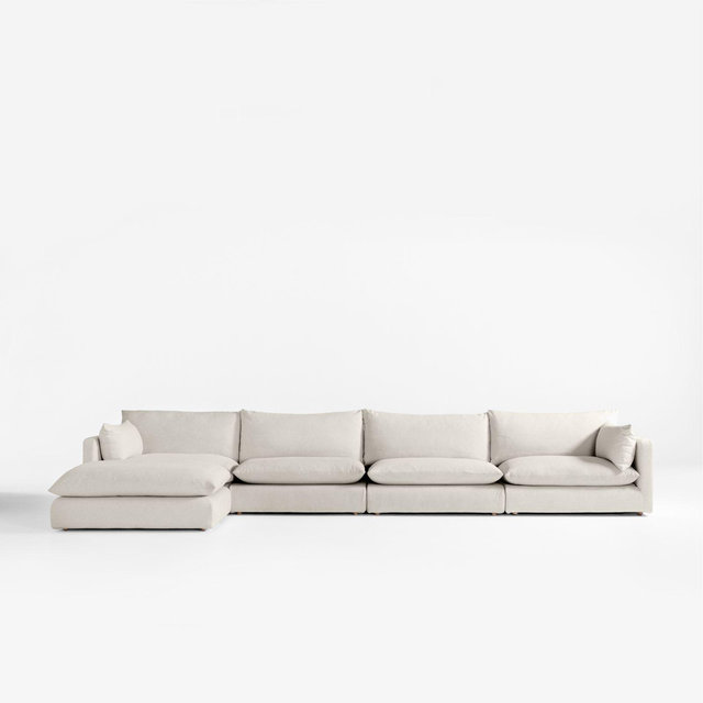 Unwind 5-Piece Reversible Slipcovered Sectional