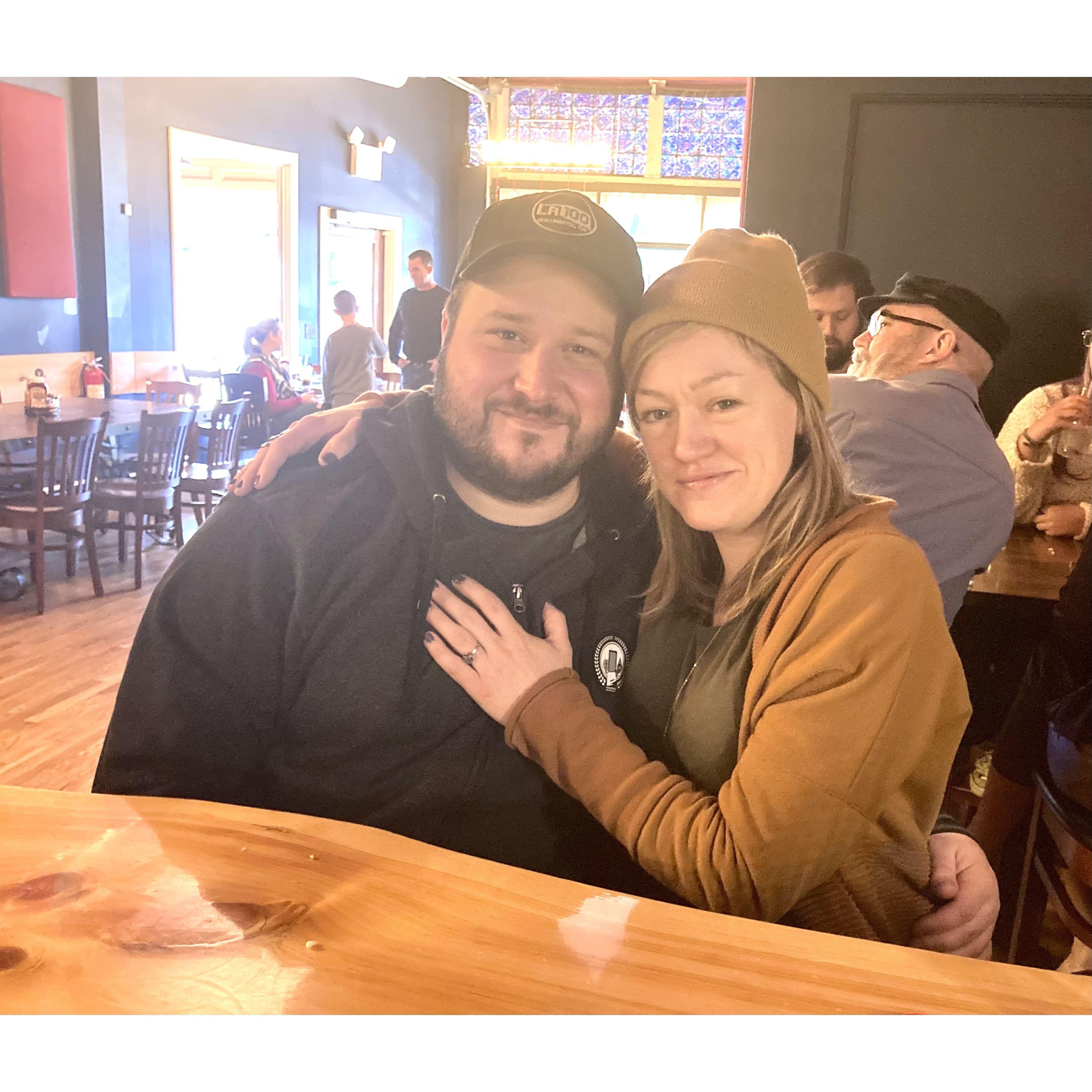 After he asked me to marry him.