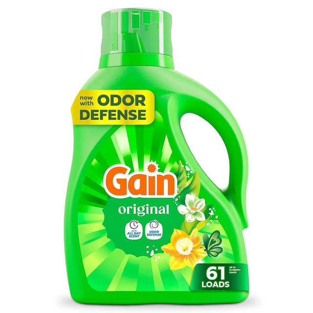 Gain Liquid Laundry Detergent with Odor Defense, Original Scent, Laundry Soap For HE Washing Machines, 81 fl oz, 61 Loads (Packaging May Vary)