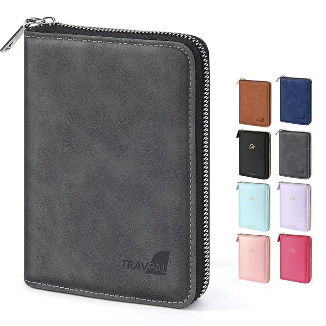 Forvencer Passport Holder Cover with Safe Zipper Closure, Premium Passport Wallet for Travel, Sleek RFID Blocking Card Case, Waterproof Travel Accessories for Men, Grey