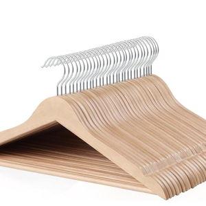 Amazon Basics Wood Suit Clothes Hangers for Closet Organizer, Natural, 30-Pack