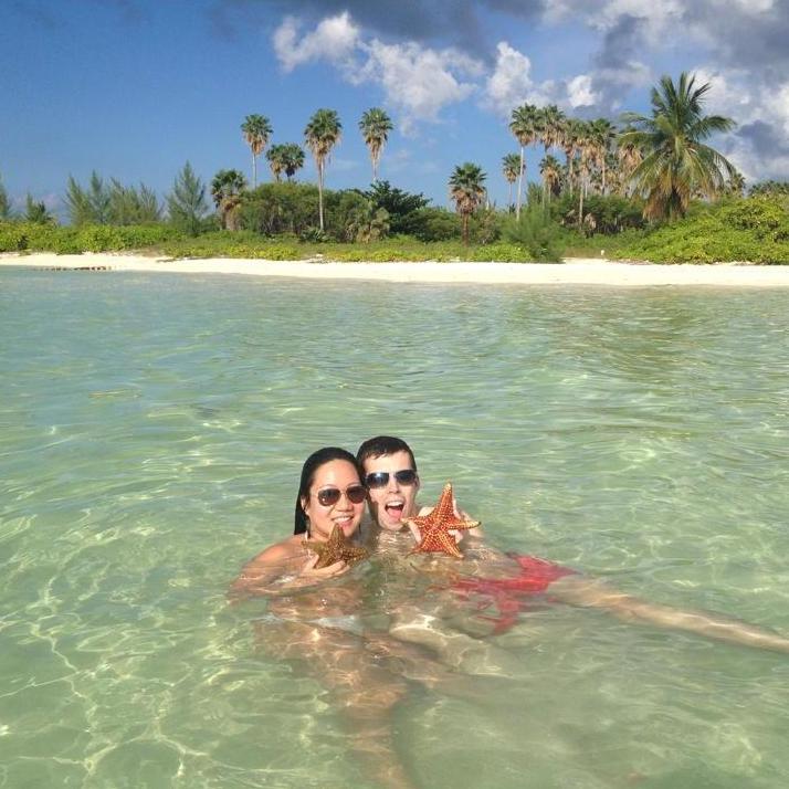 We visited a few neighboring islands - this is Cayman's star fish city!