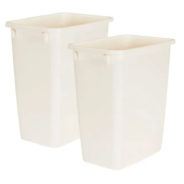 Rubbermaid 21 Quart Rectangular Kitchen Wastebasket Trash Can, Bisque