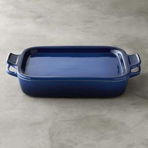 Le Creuset Stoneware Rectangular Baker with Platter Lid, Lapis