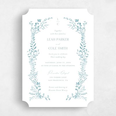 Blue Ticket Wedding Invitation - Ronneby Classic