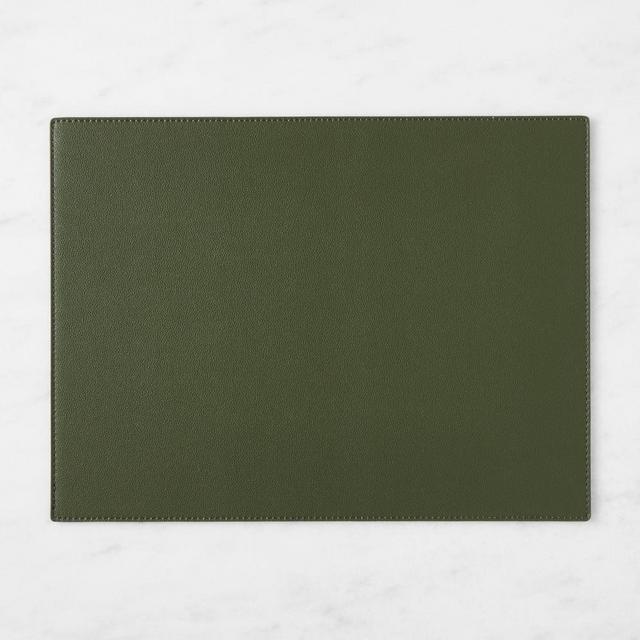 Faux Shagreen Rectangular Placemat, Olive