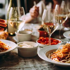 Fancy dinner for two in Italy