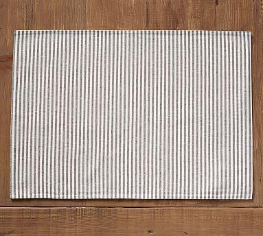 Wheaton Stripe Placemat, Set of 4 - Charcoal