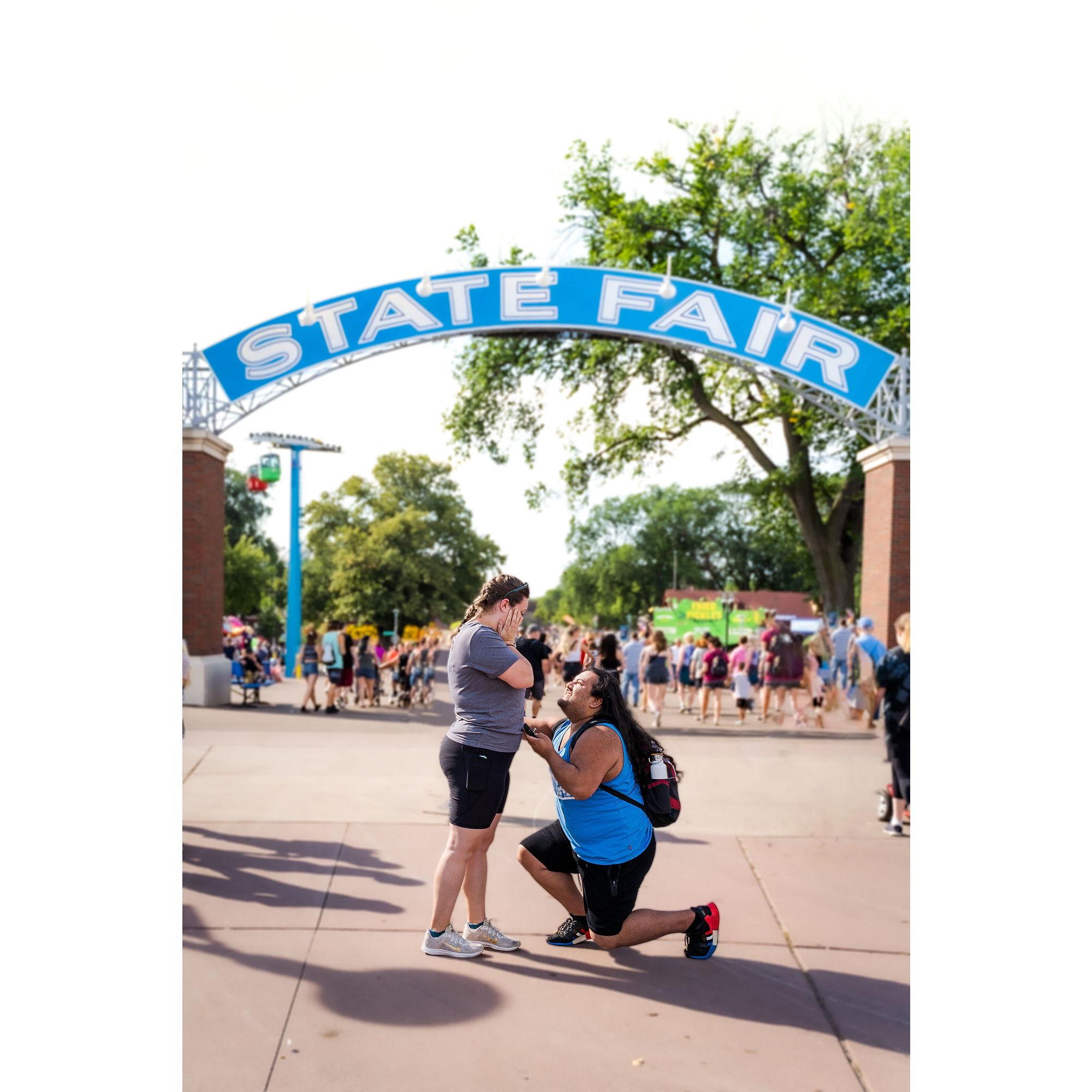 How it's going... Engaged at the Minnesota State Fair on September 2, 2022!!