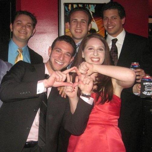 February 19, 2011 - with fellow Tribe Members at Eric and Crystal's #piewed, we tried making a Jewish Star out of fingers and later exchanged phone numbers.