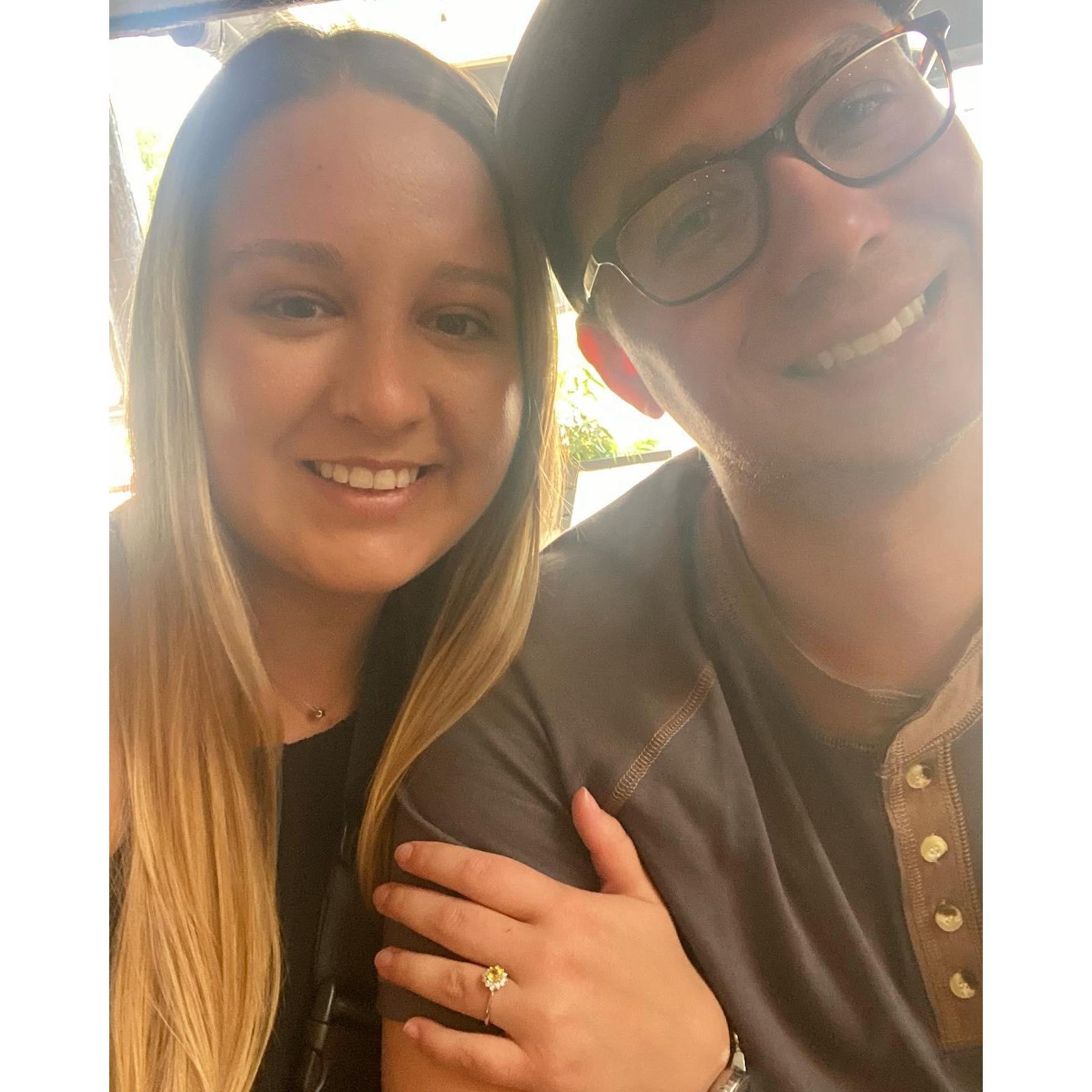 We got engaged! June 9th in Hampton Park located in downtown Charleston, SC.