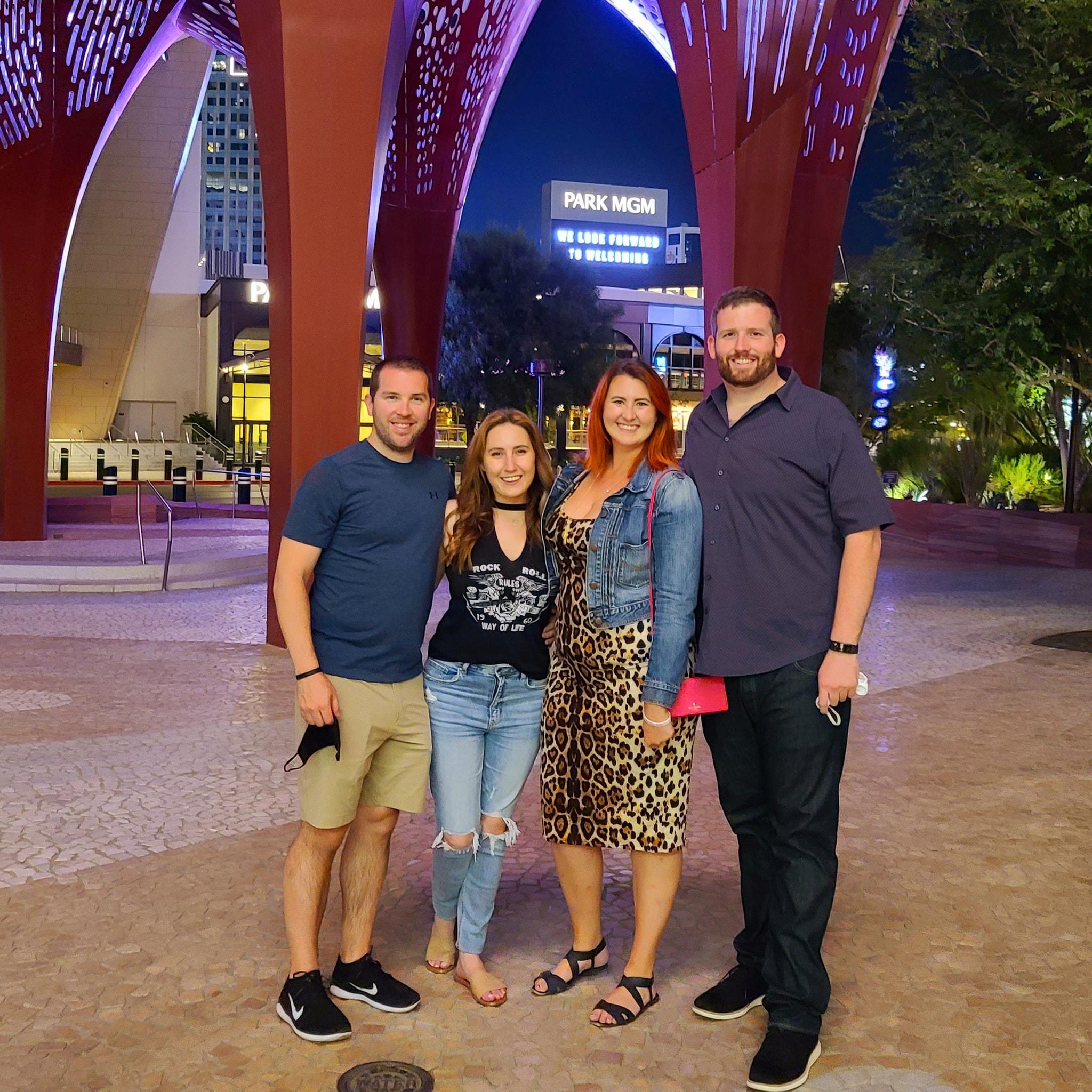 Us with Danielle and Jason! They will be celebrating from afar while cuddling my new baby niece