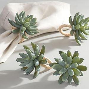 Succulent Napkin Ring, Set of 4