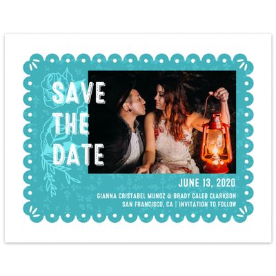 Turquoise, Blue Wedding Digital Save the Date - Rios Landscape