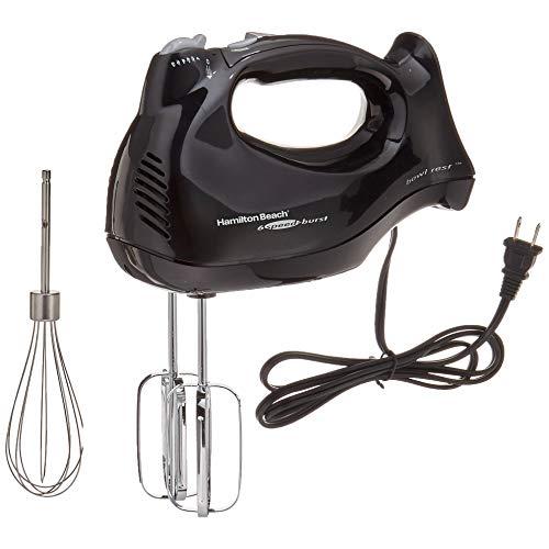 Hamilton Beach 6-Speed Electric Hand Mixer with Snap-On Case, Beaters, Whisk, Black (62692)