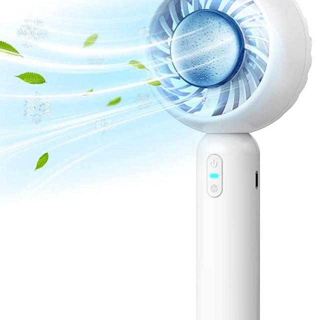 SWEETFULL Portable Handheld Fan Personal Air Conditioner mini Fan Semiconductor Cooling Small Personal Cooler USB Rechargeable hand held Fan Cute Design Fan for women indoor/outdoor, 3 Speeds, Instant Cooling(white)
