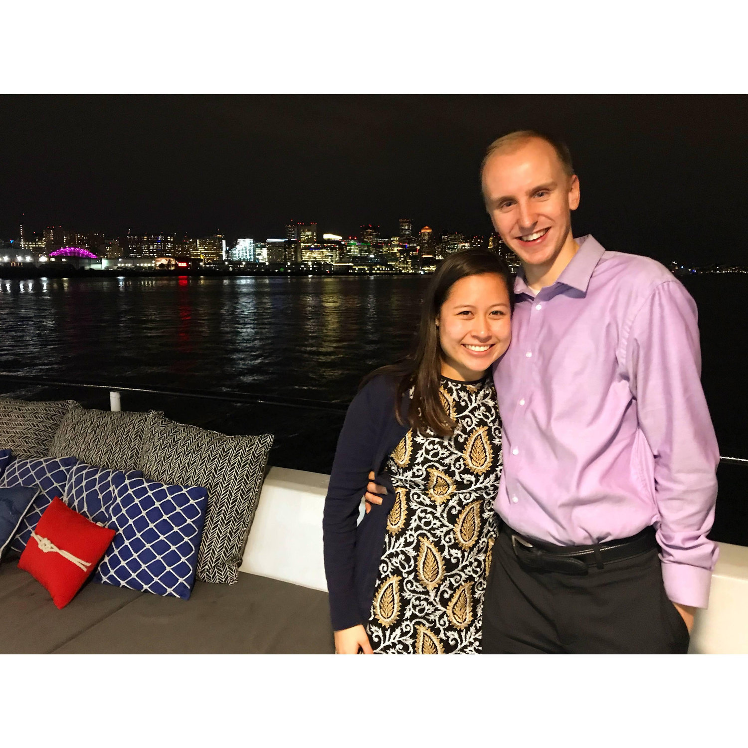Trying to look professional at our 1st work holiday party