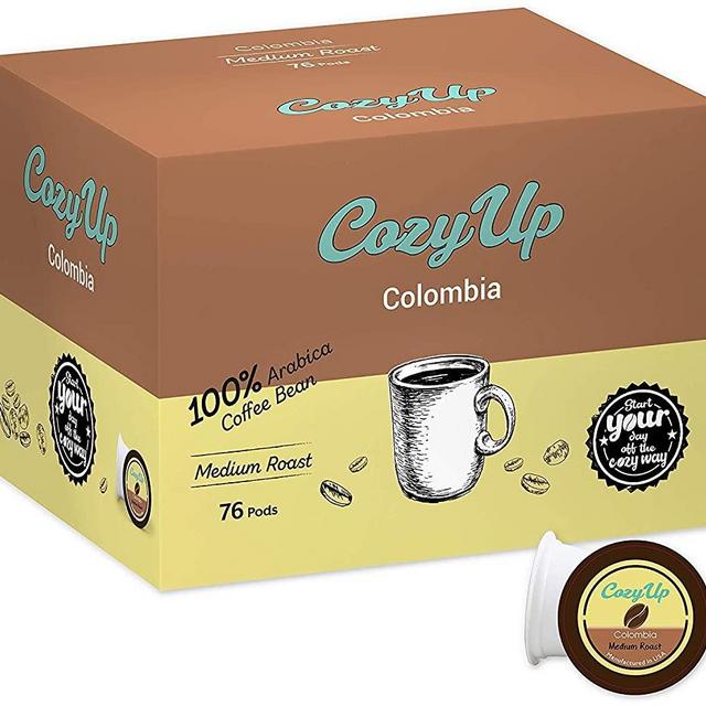 CozyUp 76-Count Medium Roast Colombian Coffee Pods for Keurig K-Cup Brewers