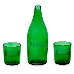 Karma Effect Recycled glass carafe and glasses