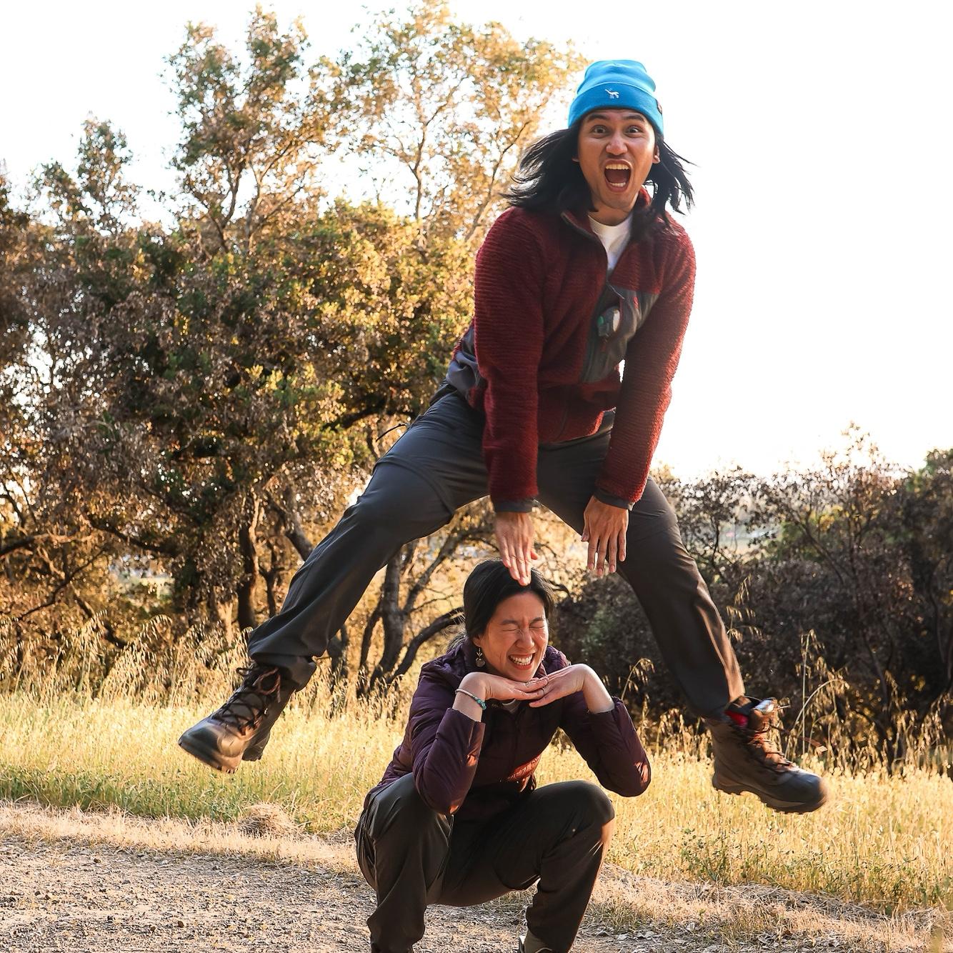 Michael first asked me to jump over him. I was scared I wouldn't clear him and would fall. I still got scared that he wouldn't clear me.