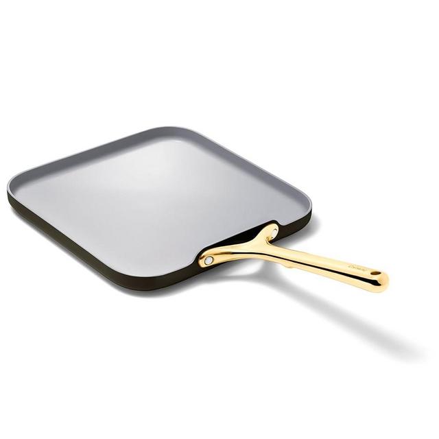 Caraway Square Griddle Pan - 11” Square Pan - Non-Stick Ceramic Coated - Non Toxic, PTFE & PFOA Free - Oven Safe & Compatible with All Stovetops - Black