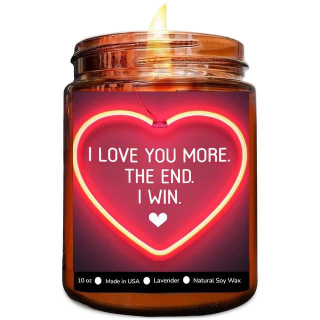 Lovery "I Love You More" Lavender Scented Soy Wax Candle, 10 oz.
