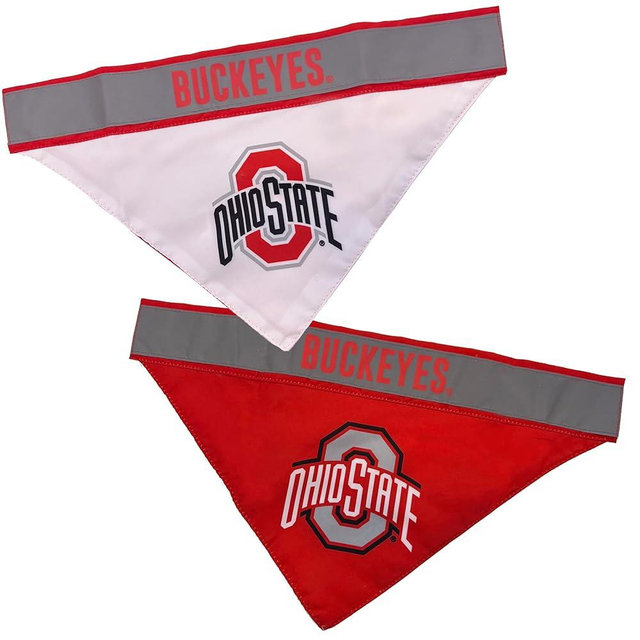 Pets First NCAA Ohio State Buckeyes TIE Bandana, Small/Medium. Dog Football Reflective Bandana Scarf Bib for Pet, Cat, or Dog. The Ultimate Game-Day, Party Bandana