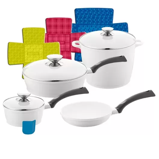Berndes® SignoCAST® 11-Piece Ceramic Cast Aluminum Cookware Set in Pearl