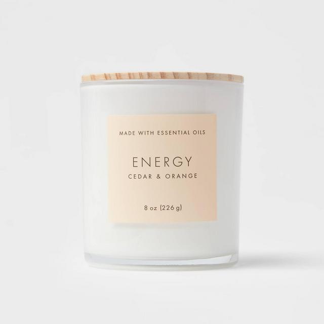8oz Wood Lidded Glass Wellness Energy Candle - Project 62™