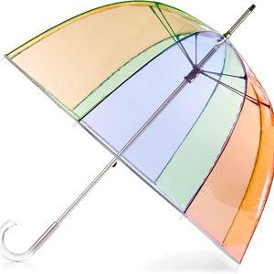 Totes Adult Clear Bubble Umbrella with Dome Canopy and Lightweight Wind and Rain Protection