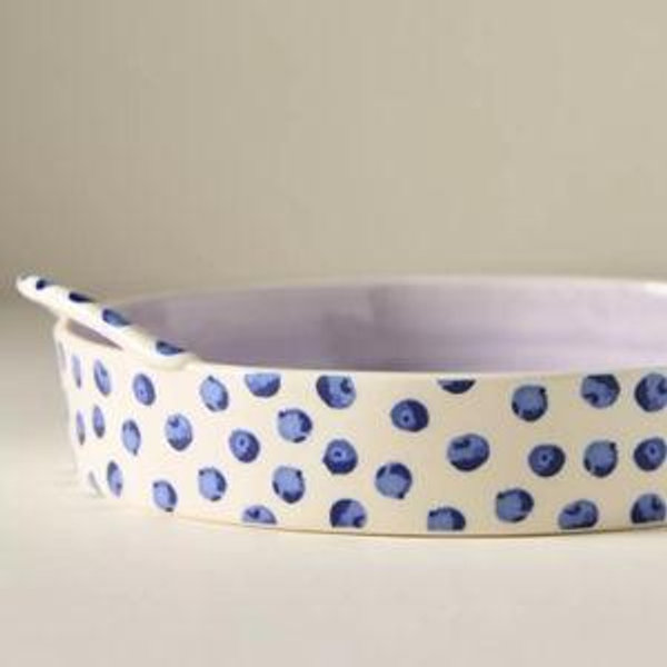 Berry Icon Handpainted Stoneware Pie Dish