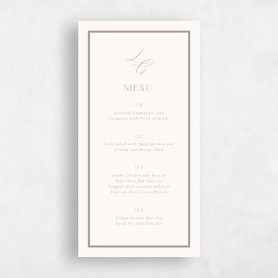 Beige Wedding Menu - Artvin