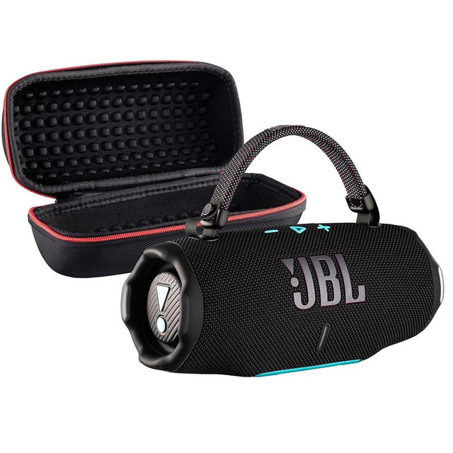 JBL Charge 6 Portable Bluetooth Speaker (Funky) | IP68 Waterproof, DustProof, and DropProof, Outdoor Wireless Audio |28Hrs Playtime + Travel Case Bundle