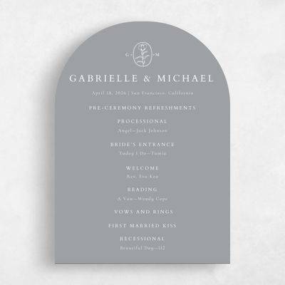 Grey Arch Wedding Program - Sintra