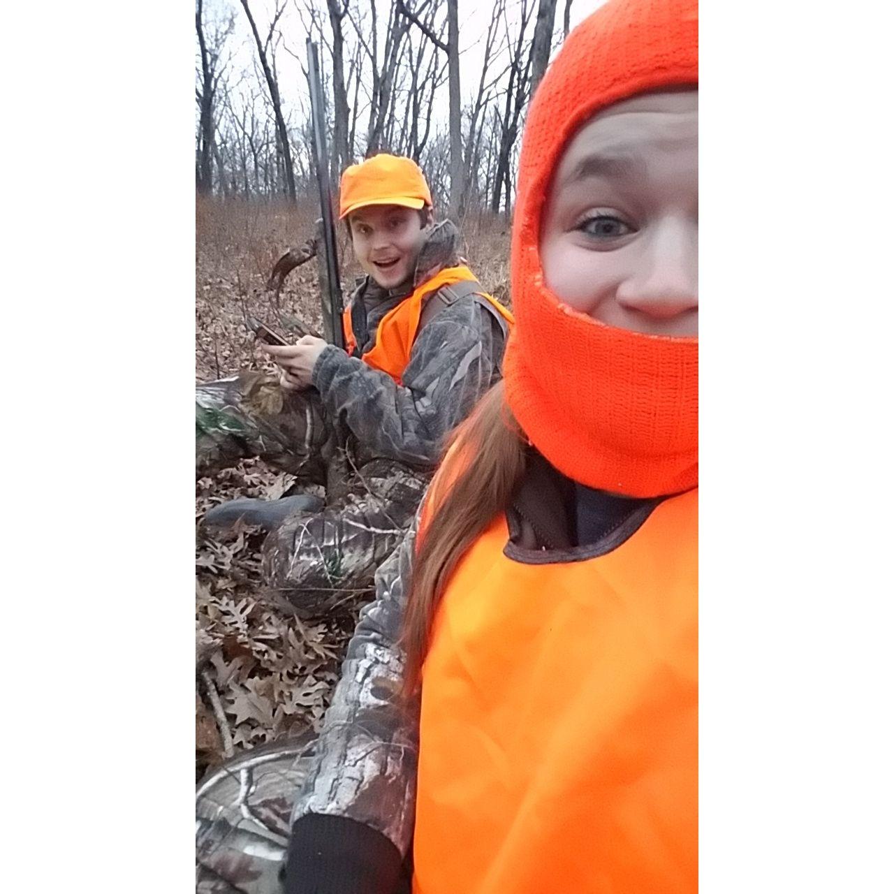 Zac took Courtney hunting for the first time...where they caught nothing and spent the afternoon talking in the woods haha