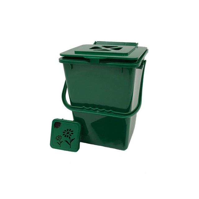 Exaco ECO 2000 Kitchen Compost Pail, 2.4 Gallon, Basic Green
