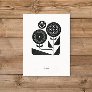 Gemini Letterpress Print