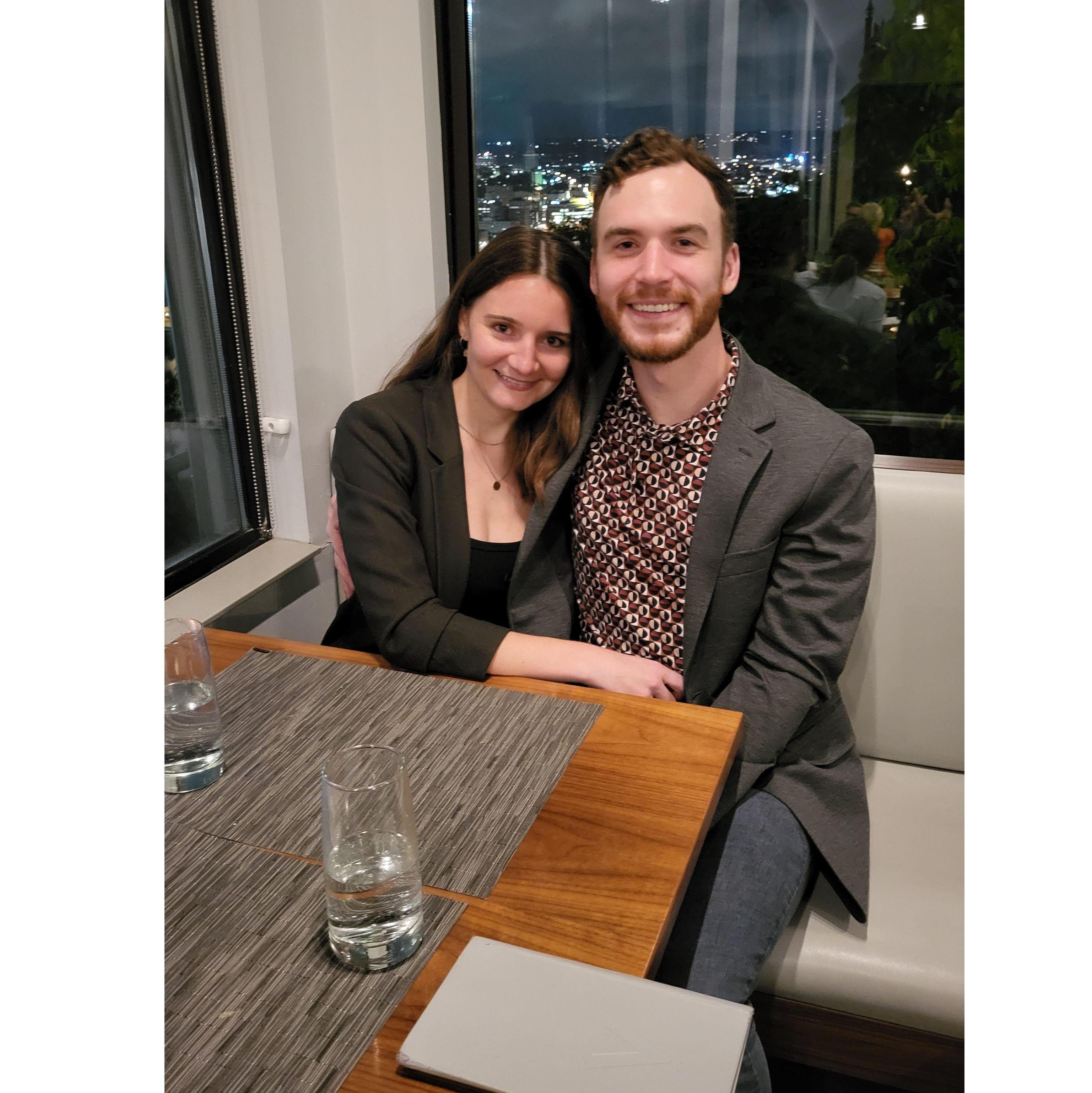 One of the best views in Pittsburgh. Surprise dinner at Altius after Blake passed his Journeyman's exam 🌹