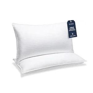 Beckham Hotel Collection Bed Pillows King Size Set of 2 - Down Alternative Bedding Gel Cooling Big Pillow for Back, Stomach or Side Sleepers