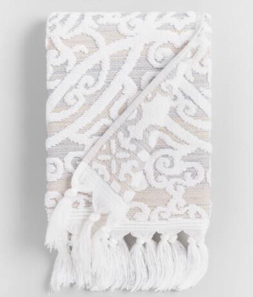 Taupe Medallion Scarlett Sculpted Hand Towel