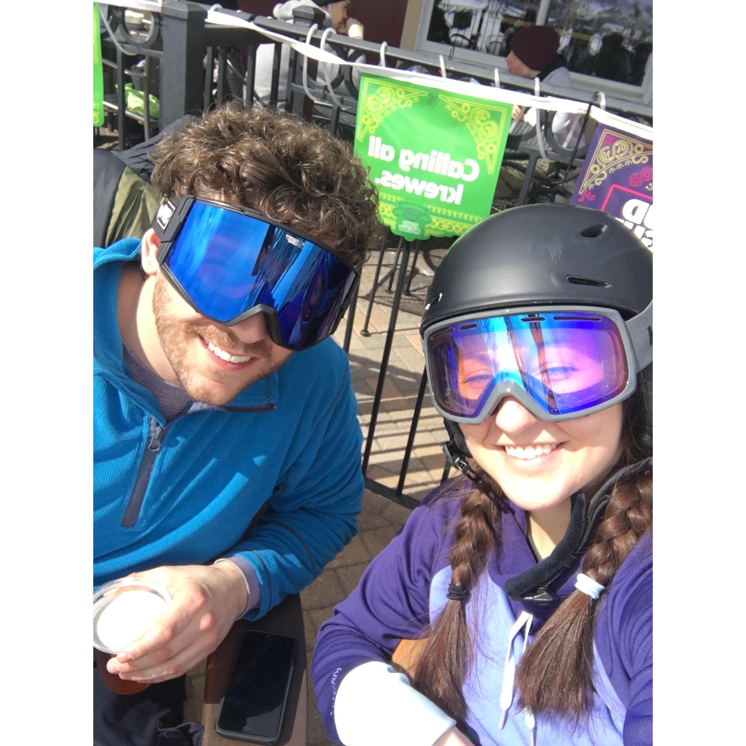 "Bunny Hill Beers" Steamboat Springs, CO (2019). Did Megan panic down her first green? Yes, yes she did. Did her hot instructor coast with her to the slopeside bar? Yes, yes he did.