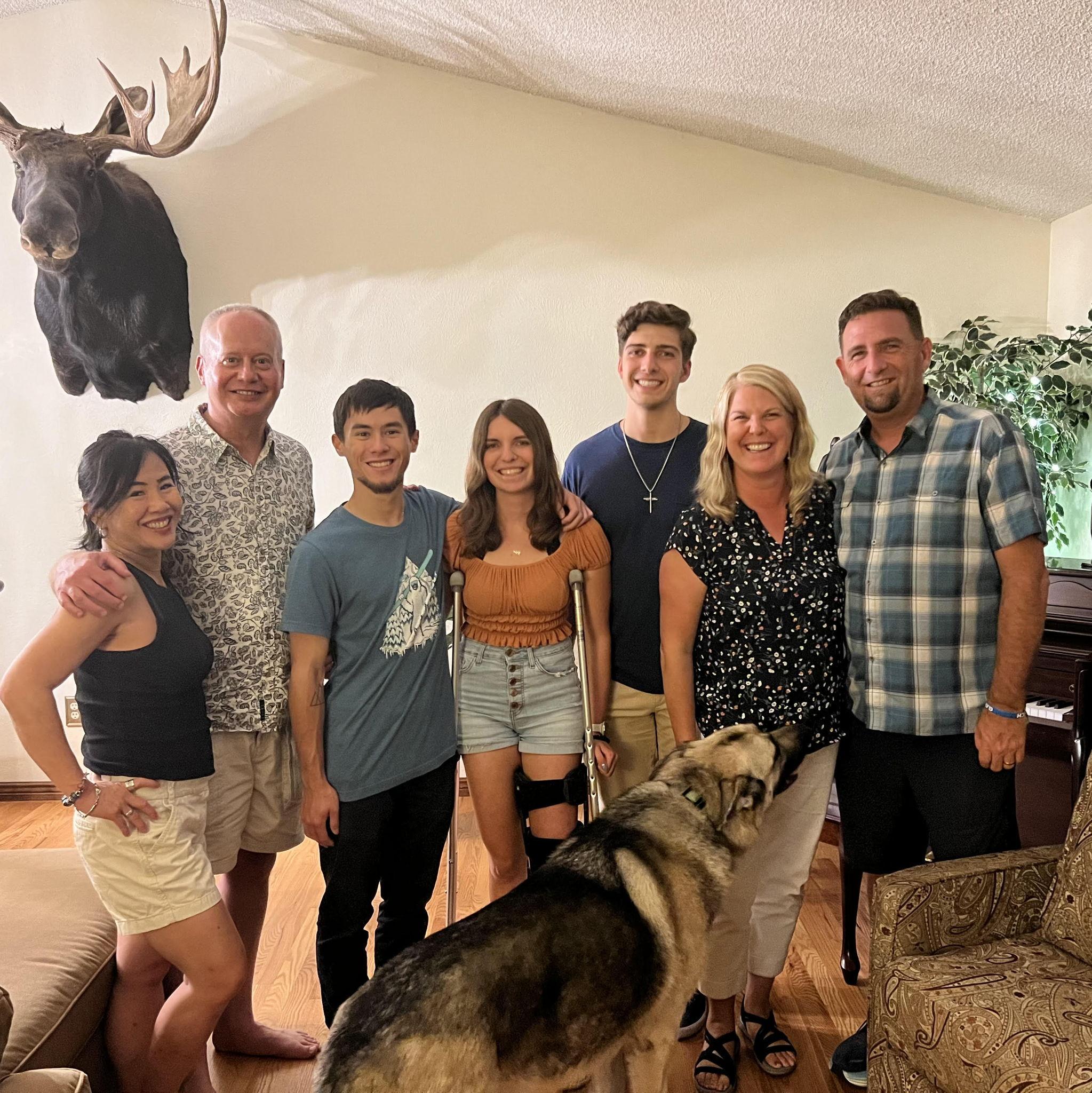 Max's and Bree's families meeting for the first time when Bree's family visited Colorado (right after her knee surgery)